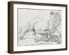 Album : cheval hennissant ; cheval cabré ; cheval allongé ; crâne de cheval-Jacques-Louis David-Framed Giclee Print