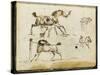 Album : Chevaux à l'écurie avec le palefrenier ; cavalier ; groupe de figures vers 1793-1800-Antoine-Jean Gros-Stretched Canvas