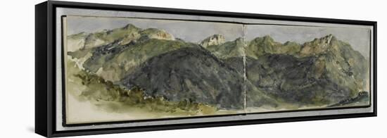 Album des Pyrénées : panorama de montagnes-Eugene Delacroix-Framed Stretched Canvas