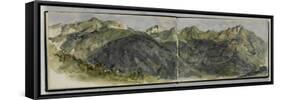 Album des Pyrénées : panorama de montagnes-Eugene Delacroix-Framed Stretched Canvas