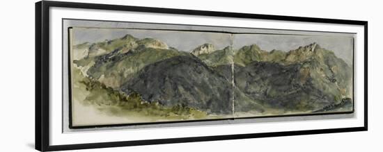 Album des Pyrénées : panorama de montagnes-Eugene Delacroix-Framed Premium Giclee Print