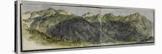 Album des Pyrénées : panorama de montagnes-Eugene Delacroix-Stretched Canvas