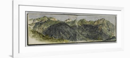 Album des Pyrénées : panorama de montagnes-Eugene Delacroix-Framed Giclee Print