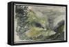 Album des Pyrénées : paysage de montagne avec fond nuageux-Eugene Delacroix-Framed Stretched Canvas