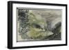 Album des Pyrénées : paysage de montagne avec fond nuageux-Eugene Delacroix-Framed Giclee Print