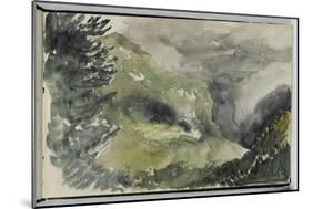 Album des Pyrénées : paysage de montagne avec fond nuageux-Eugene Delacroix-Mounted Giclee Print