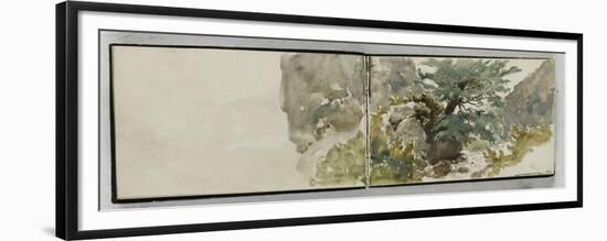 Album des Pyrénées : vue d'un torrent (les bords du Valentin)-Eugene Delacroix-Framed Premium Giclee Print