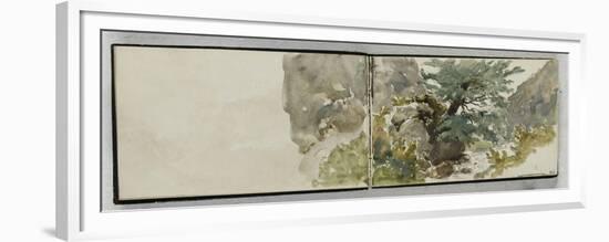 Album des Pyrénées : vue d'un torrent (les bords du Valentin)-Eugene Delacroix-Framed Premium Giclee Print