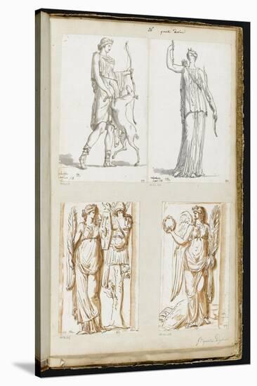 Album : Diane, vue de trois quarts et tournée vers la droite, tenant un arc de la main gauche-Jacques-Louis David-Stretched Canvas