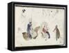 Album du voyage en Afrique du Nord : étude de cavaliers et de personnages arabes-Eugene Delacroix-Framed Stretched Canvas
