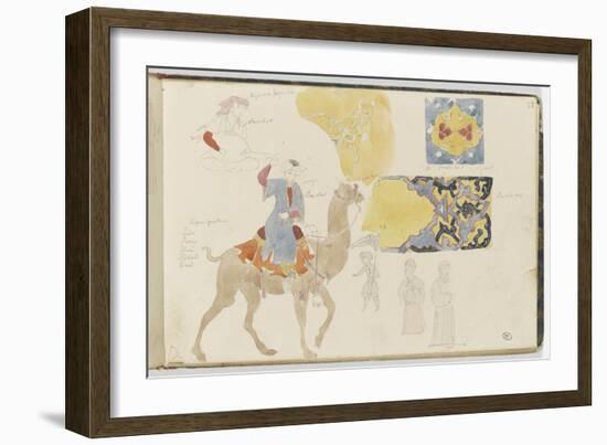 Album : Etudes d'après des figures orientales et des motifs décoratifs-Eugene Delacroix-Framed Giclee Print