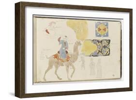 Album : Etudes d'après des figures orientales et des motifs décoratifs-Eugene Delacroix-Framed Giclee Print