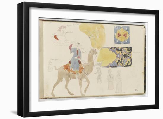 Album : Etudes d'après des figures orientales et des motifs décoratifs-Eugene Delacroix-Framed Giclee Print