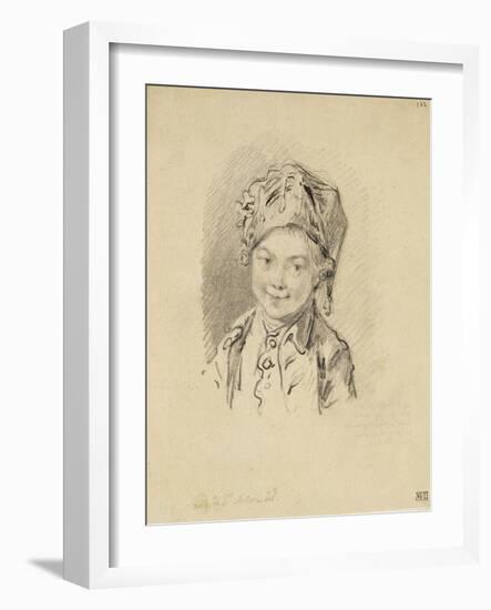 Album factice : Buste de jeune garçon, coiffé d'un bonnet-Augustin De Saint-aubin-Framed Giclee Print