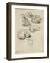 Album factice : Etudes de six chats-Augustin De Saint-aubin-Framed Giclee Print