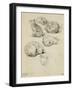 Album factice : Etudes de six chats-Augustin De Saint-aubin-Framed Giclee Print