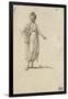 Album factice : Femme en pied tenant un panier de fleurs-Augustin De Saint-aubin-Framed Giclee Print
