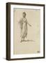 Album factice : Femme en pied tenant un panier de fleurs-Augustin De Saint-aubin-Framed Giclee Print