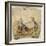 Album factice :Fragment d'éventail: jeune homme poussant une brouette où est assis un amour-null-Framed Giclee Print