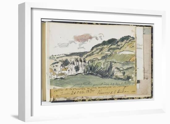 Album factice :Paysage de campagne avec un château-Johan Barthold Jongkind-Framed Giclee Print