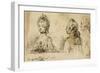 Album factice : Une femme et deux hommes, vus en buste-Augustin De Saint-aubin-Framed Giclee Print