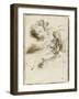 Album : Femme allongée sous un arbre, et trois femmes vues en buste dans un nuage-Antoine-Jean Gros-Framed Giclee Print