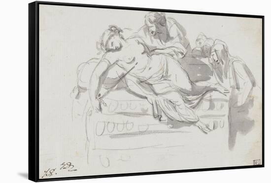 Album : Martyre d'un saint d'après Pier Francesco Mola ; Adam et Eve d'après Michel-Ange-Jacques-Louis David-Framed Stretched Canvas