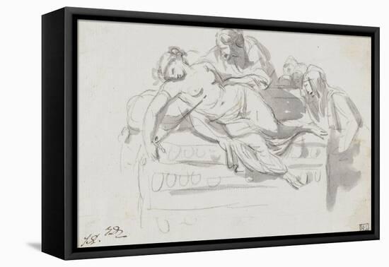 Album : Martyre d'un saint d'après Pier Francesco Mola ; Adam et Eve d'après Michel-Ange-Jacques-Louis David-Framed Stretched Canvas