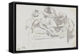 Album : Martyre d'un saint d'après Pier Francesco Mola ; Adam et Eve d'après Michel-Ange-Jacques-Louis David-Framed Stretched Canvas