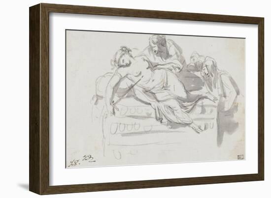 Album : Martyre d'un saint d'après Pier Francesco Mola ; Adam et Eve d'après Michel-Ange-Jacques-Louis David-Framed Giclee Print