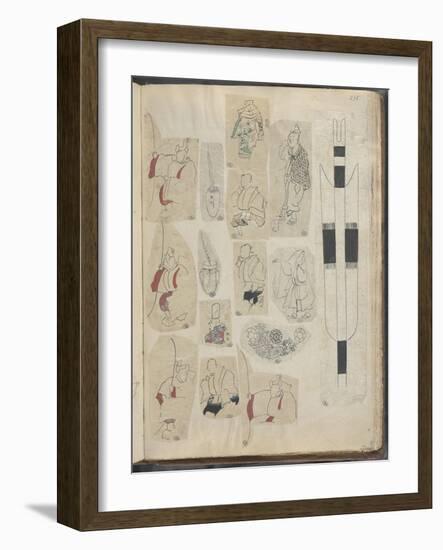 Album Noa Noa : Collage d'estampes Japonaises ou de copies d'estampes Japonaises-Paul Gauguin-Framed Giclee Print