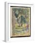 Album Noa-Noa : Paysage Polynésien avec une silhouette de femme-Paul Gauguin-Framed Giclee Print