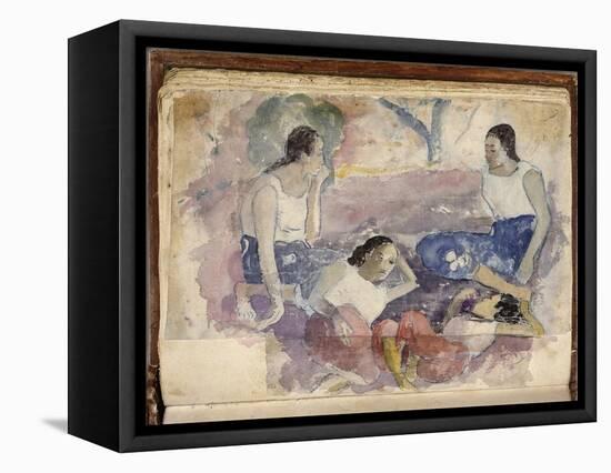 Album Noa Noa: Tahitian Women Seated in a Landscape-Paul Gauguin-Framed Stretched Canvas