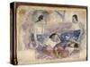Album Noa Noa: Tahitian Women Seated in a Landscape-Paul Gauguin-Stretched Canvas