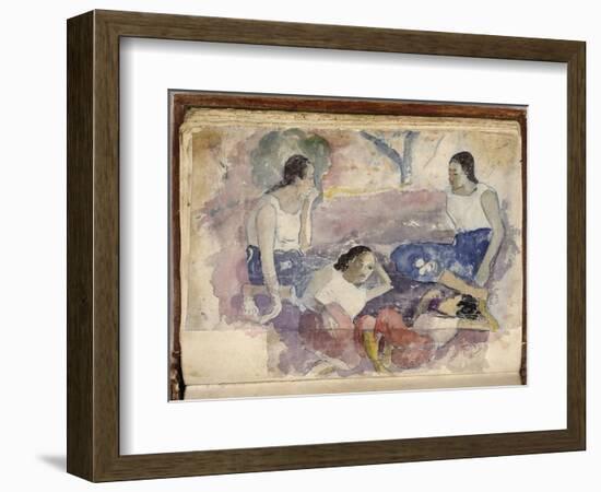 Album Noa Noa: Tahitian Women Seated in a Landscape-Paul Gauguin-Framed Giclee Print