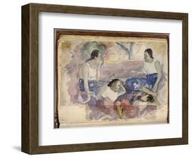 Album Noa Noa: Tahitian Women Seated in a Landscape-Paul Gauguin-Framed Giclee Print