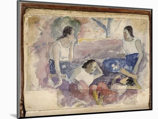 Album Noa Noa: Tahitian Women Seated in a Landscape-Paul Gauguin-Mounted Giclee Print