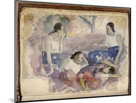 Album Noa Noa: Tahitian Women Seated in a Landscape-Paul Gauguin-Mounted Giclee Print