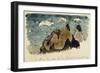 Album Noa-Noa : Texte manuscrit et couple au bord de la mer-Paul Gauguin-Framed Giclee Print