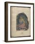 Album Noa Noa : Texte manuscrit et femme Polynésienne assise de trois-quart sur le sol : fin-Paul Gauguin-Framed Giclee Print