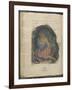 Album Noa Noa : Texte manuscrit et femme Polynésienne assise de trois-quart sur le sol : fin-Paul Gauguin-Framed Giclee Print