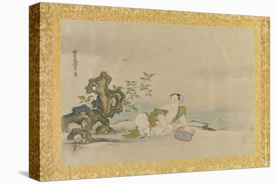 Album of Copies of Chinese Paintings, Album Leaf-Kano Tsunenobu-Stretched Canvas