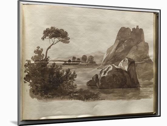 Album of Drawings Charlotte Napoleon Lake and Rocks-null-Mounted Giclee Print