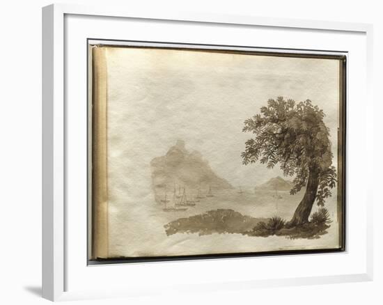 Album of Drawings Charlotte Napoleon: View of a Lake-null-Framed Giclee Print