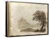 Album of Drawings Charlotte Napoleon: View of a Lake-null-Stretched Canvas
