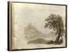 Album of Drawings Charlotte Napoleon: View of a Lake-null-Stretched Canvas