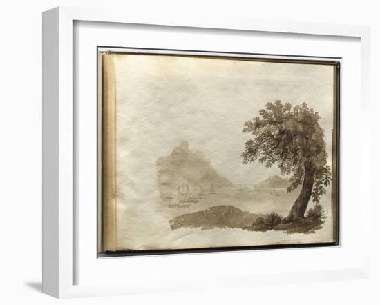 Album of Drawings Charlotte Napoleon: View of a Lake-null-Framed Giclee Print