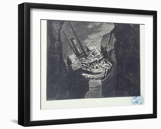 Album of Engravings after the Drawings for "Les Travailleurs De La Mer: La Durande after Shipwreck-Victor Hugo-Framed Giclee Print