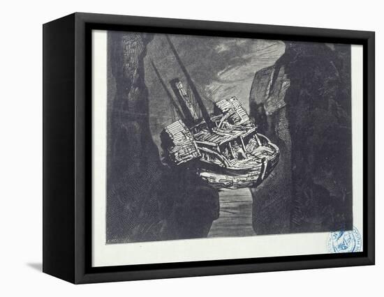 Album of Engravings after the Drawings for "Les Travailleurs De La Mer: La Durande after Shipwreck-Victor Hugo-Framed Stretched Canvas