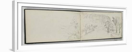 Album of the Pyrenees: Val D'Ossau and Bridge Louvie-Eugene Delacroix-Framed Premium Giclee Print